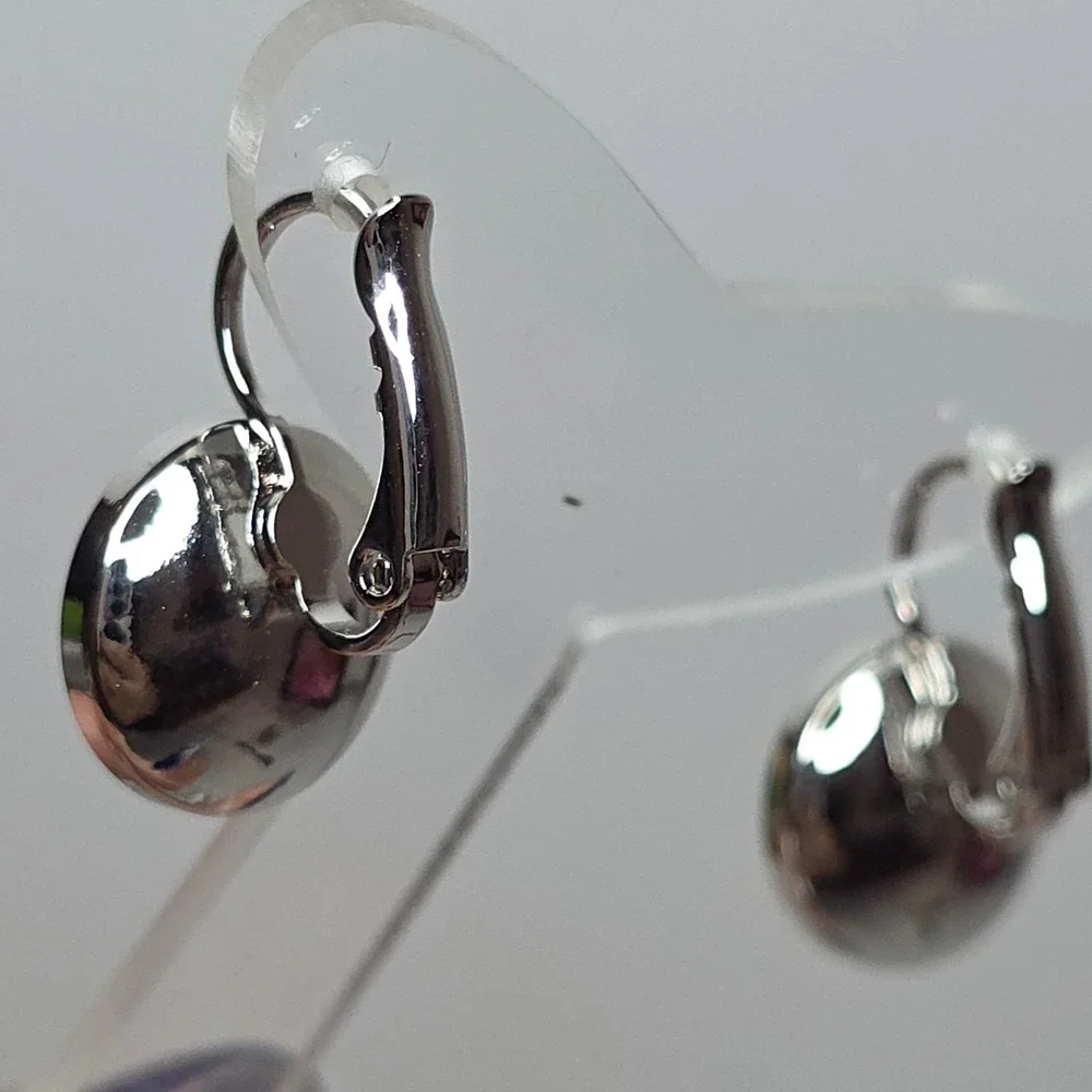 NEW Swarovski Montana BlueRound 13mm Leverback Drop Earrings Platinum Plated #3